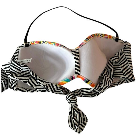 Trina Turk Bikini Top Bottoms Set Tribal Beach Boho Black Size 14 Bundle 3pieces - Picture 10 of 13